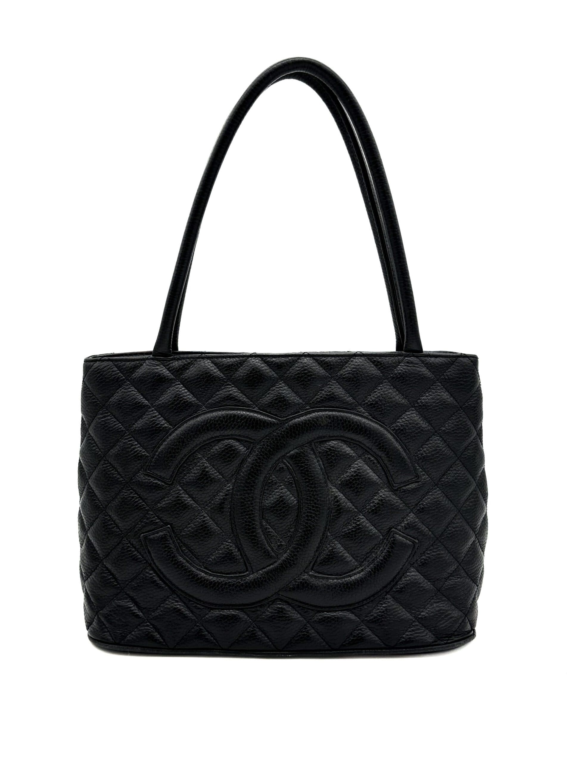 Chanel Black Caviar Medallion Tote Bag
