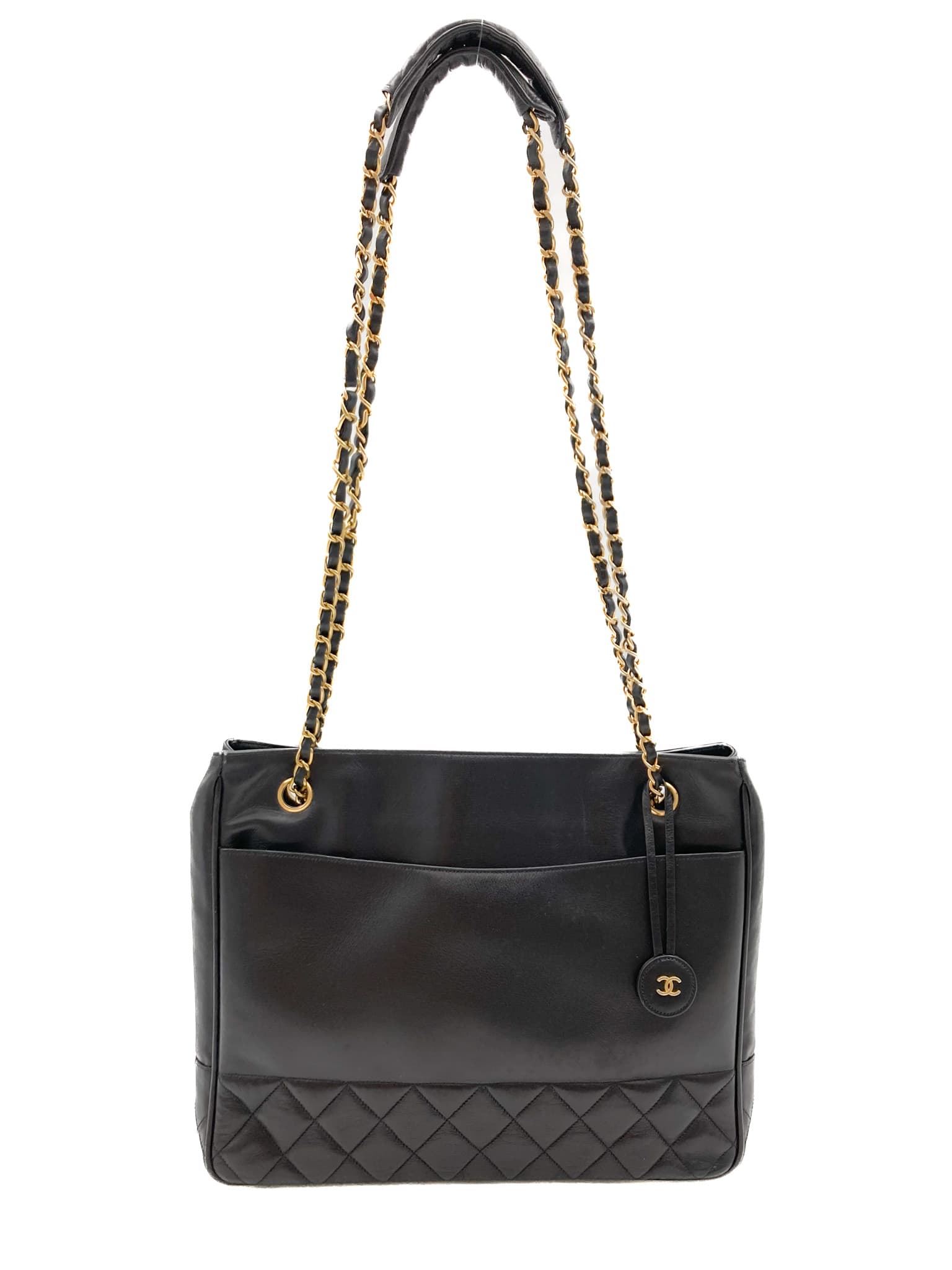 Chanel Black Matrasse Chain Tote Bag