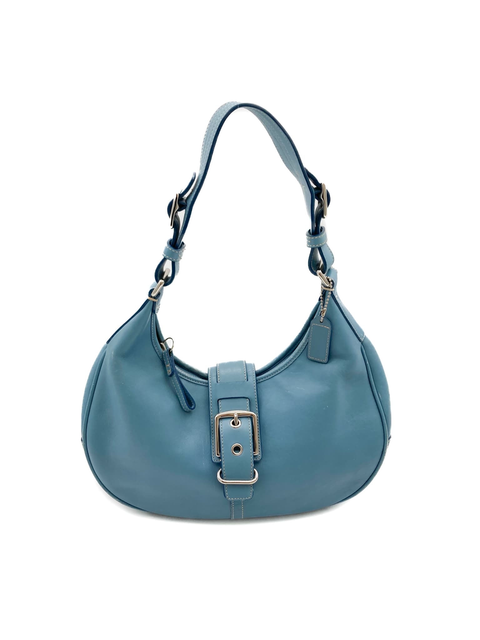 Coach Light Blue Leather Moon Bag