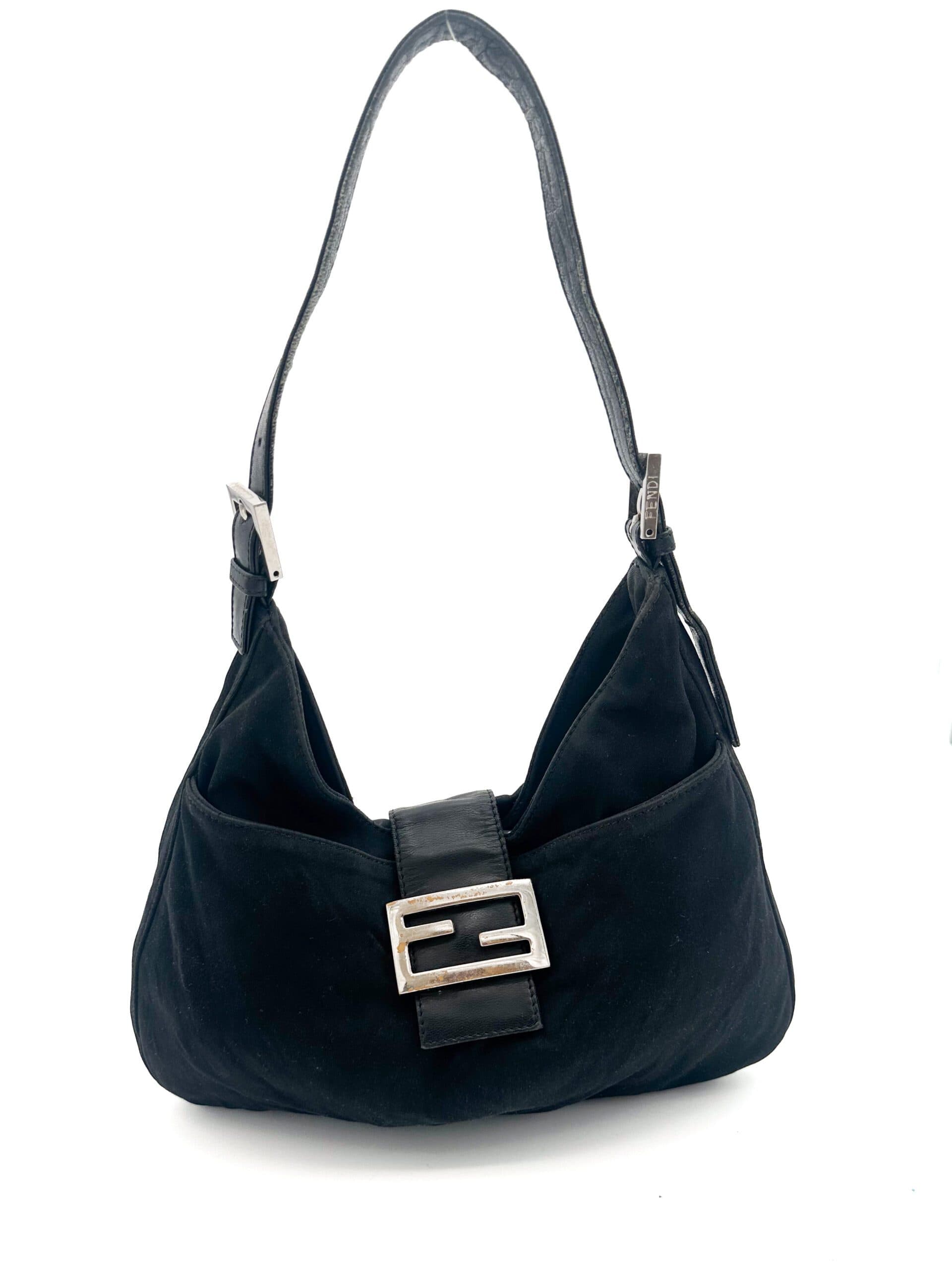Fendi Black Cotton Shoulder Bag