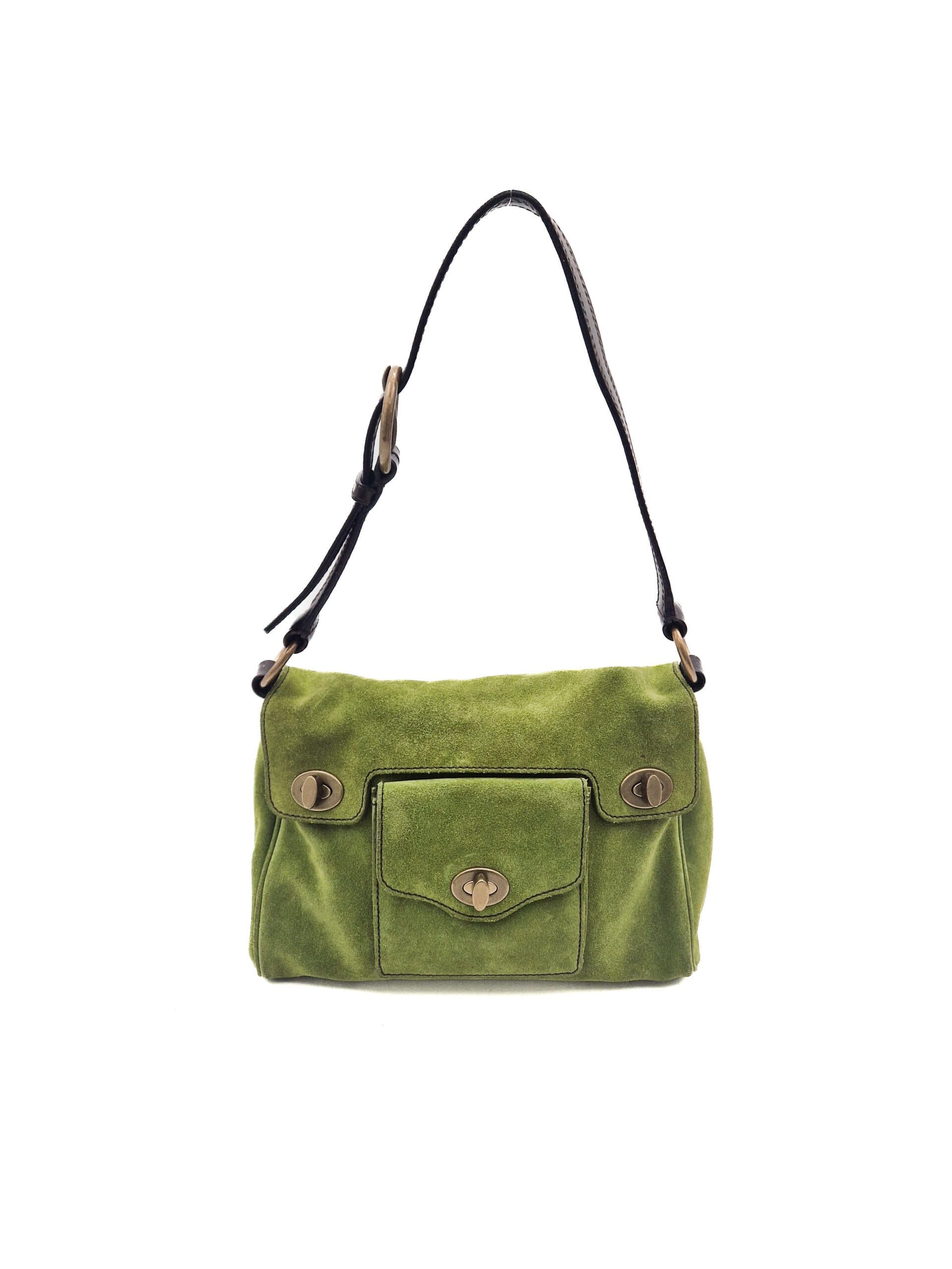 Miu Miu Green Suede Shoulder Bag