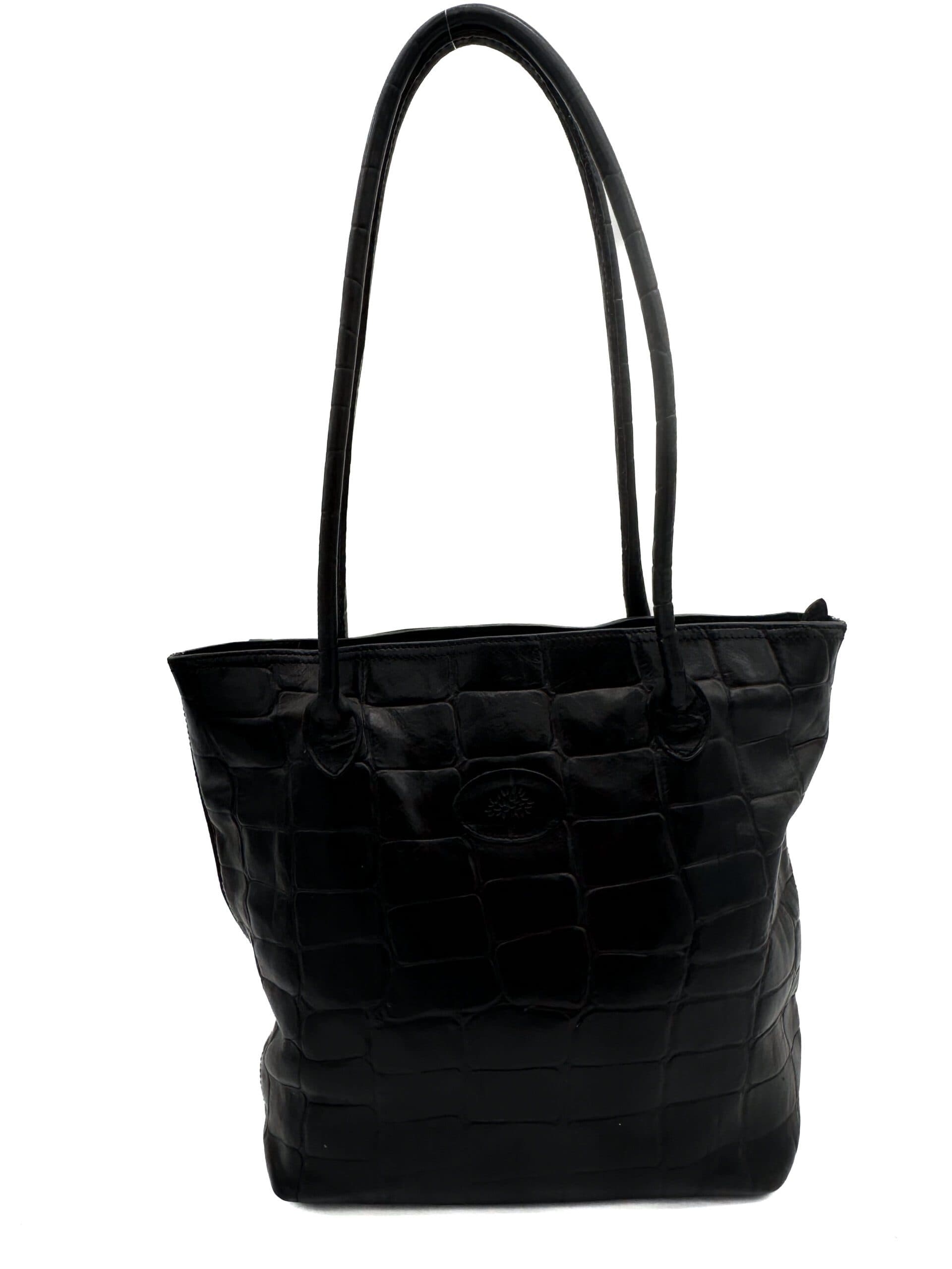 Mulberry Black Vintage Leather Shopper Tote