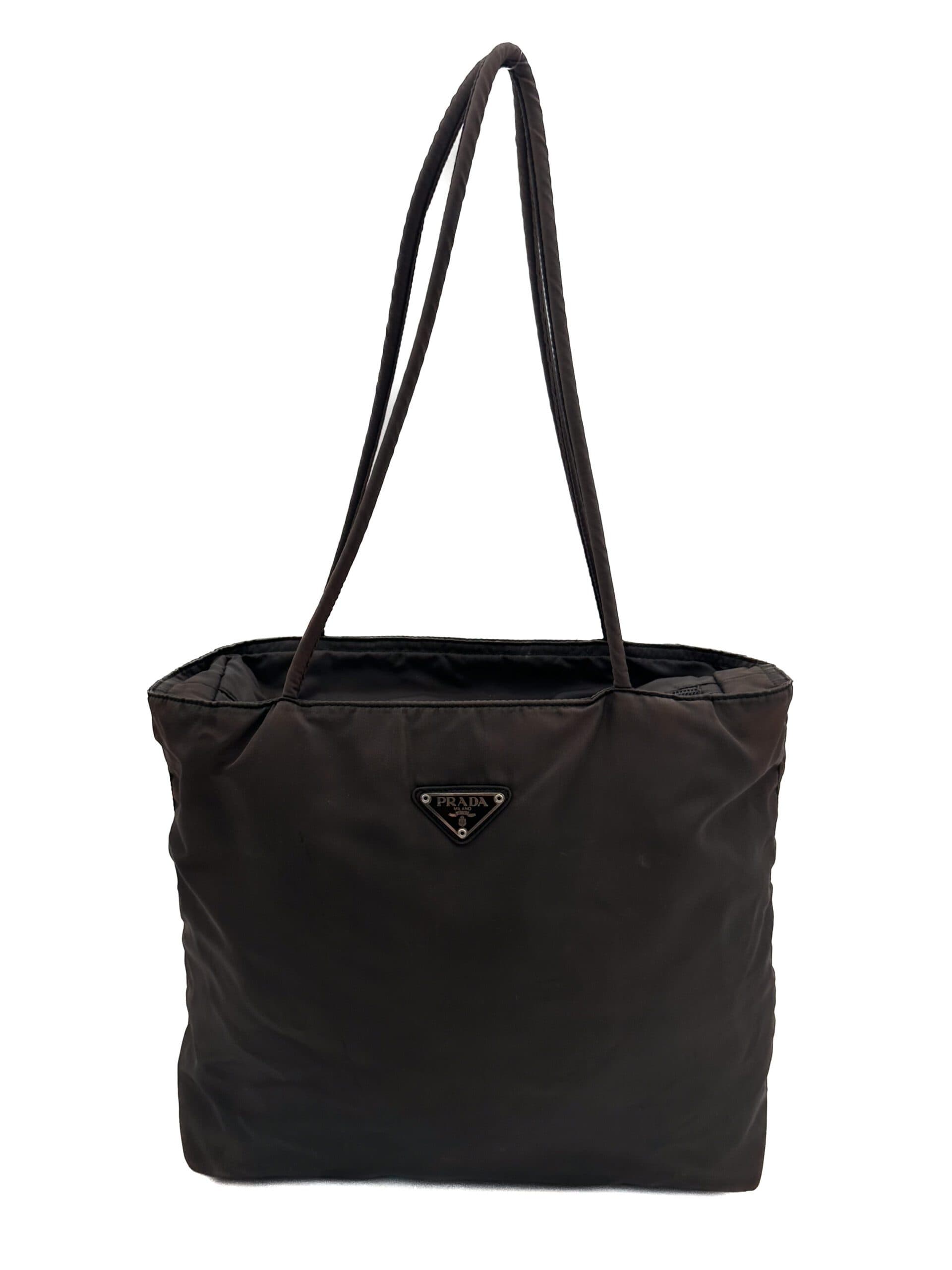 Prada Dark Brown Nylon Tote Bag