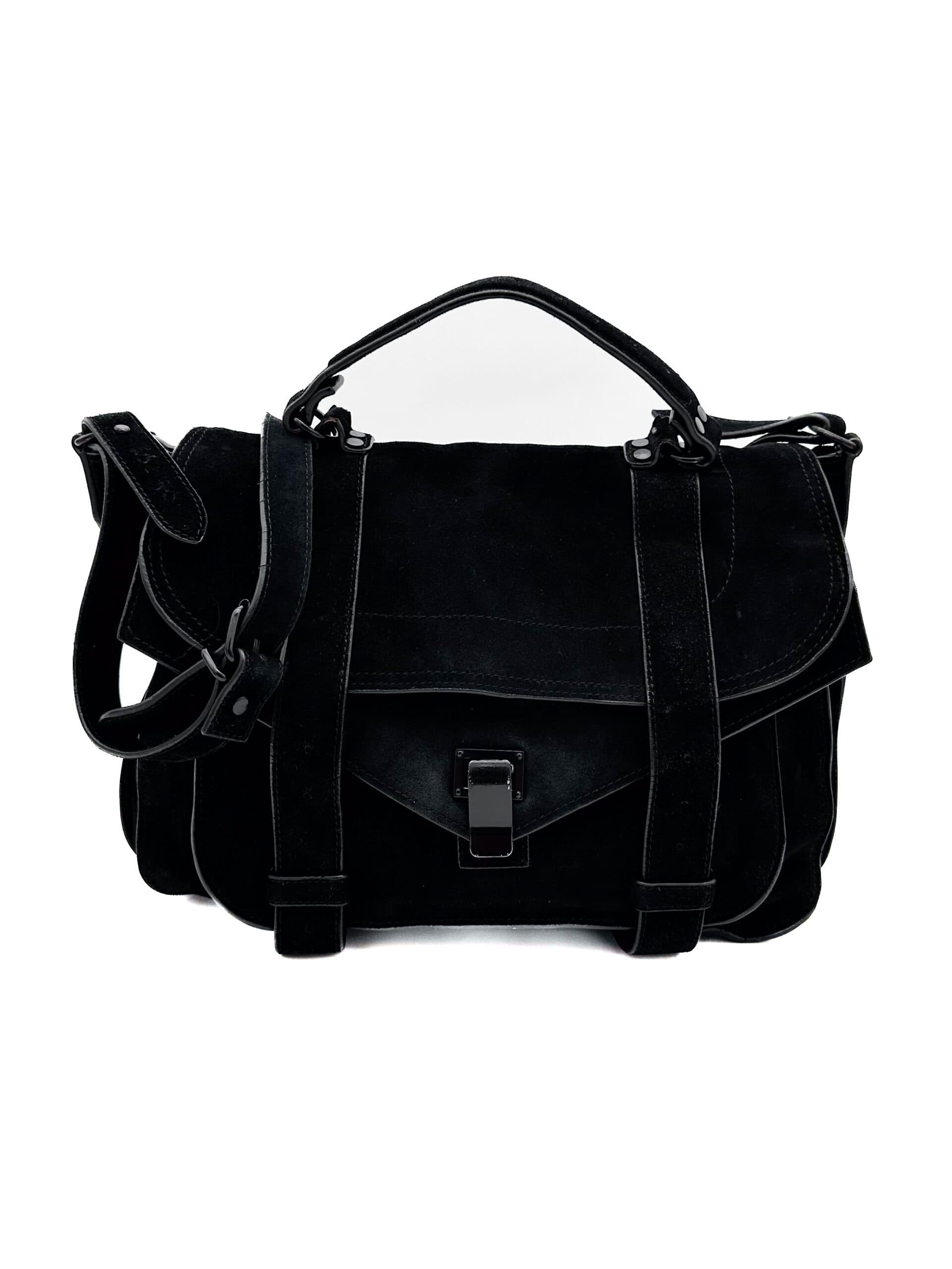 Proenza Schouler Large Black Suede PS1