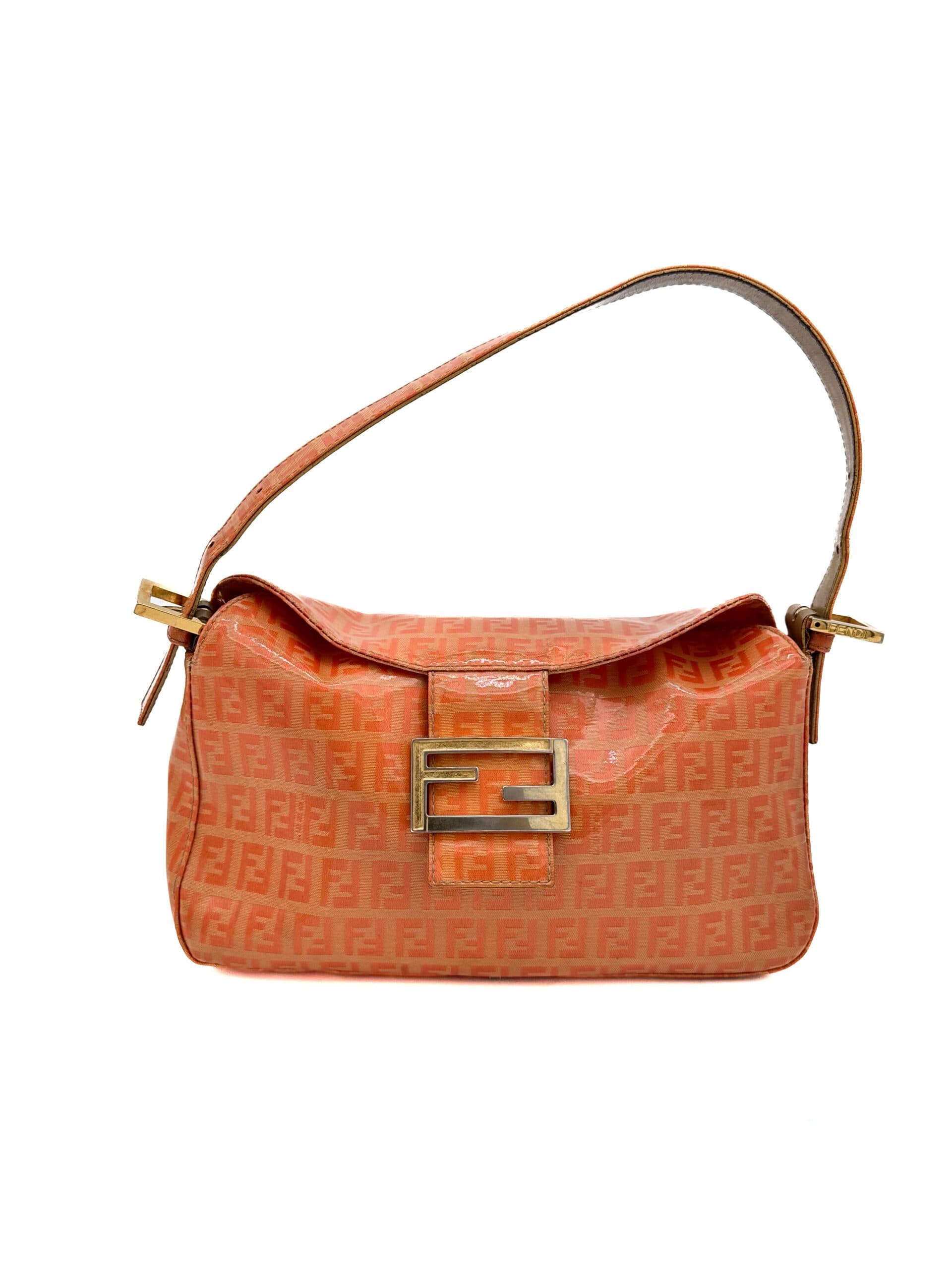 Fendi Orange Plastic Zucca Shoulder Bag