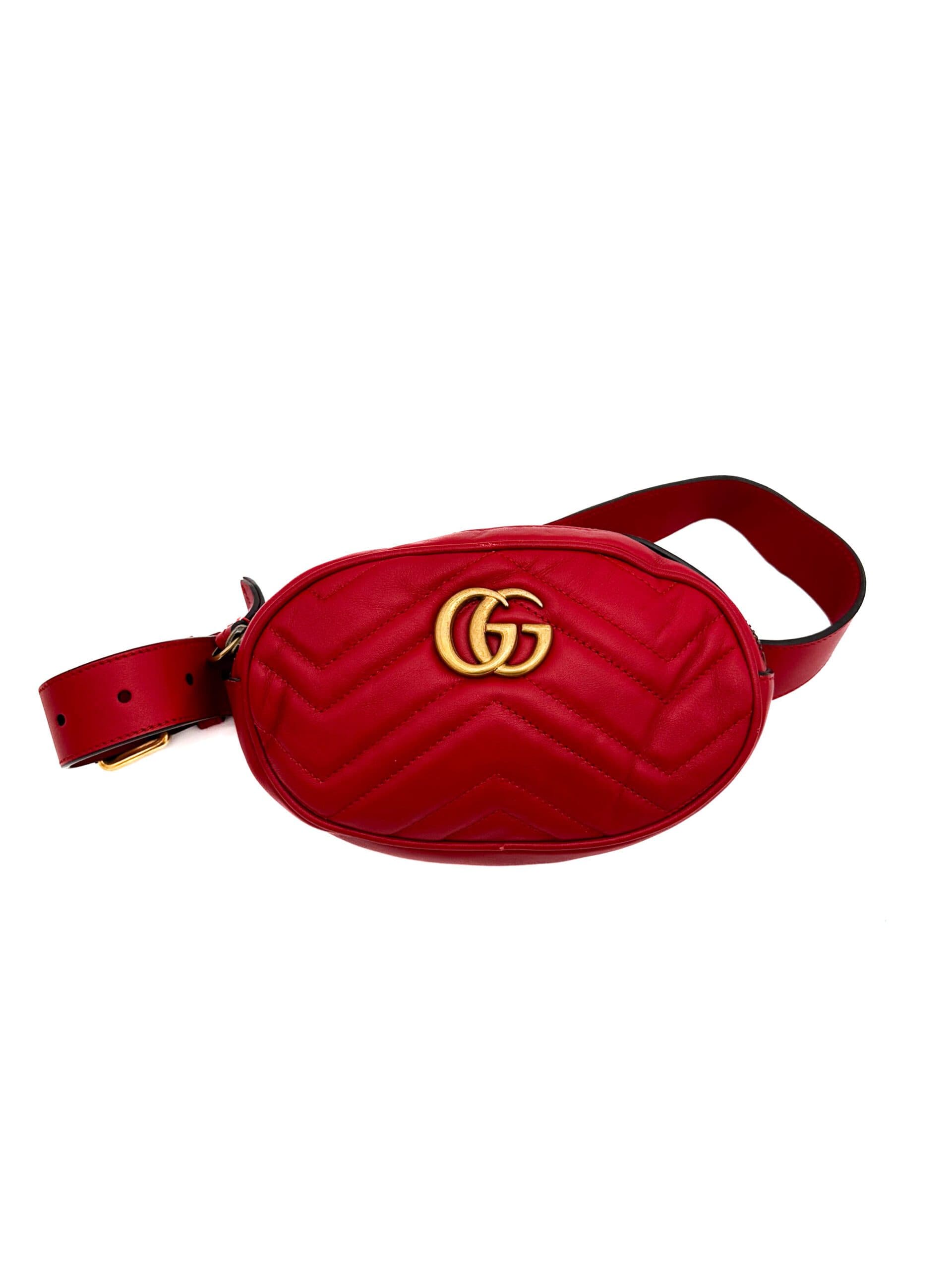 Gucci GG Red Marmont Waistbag