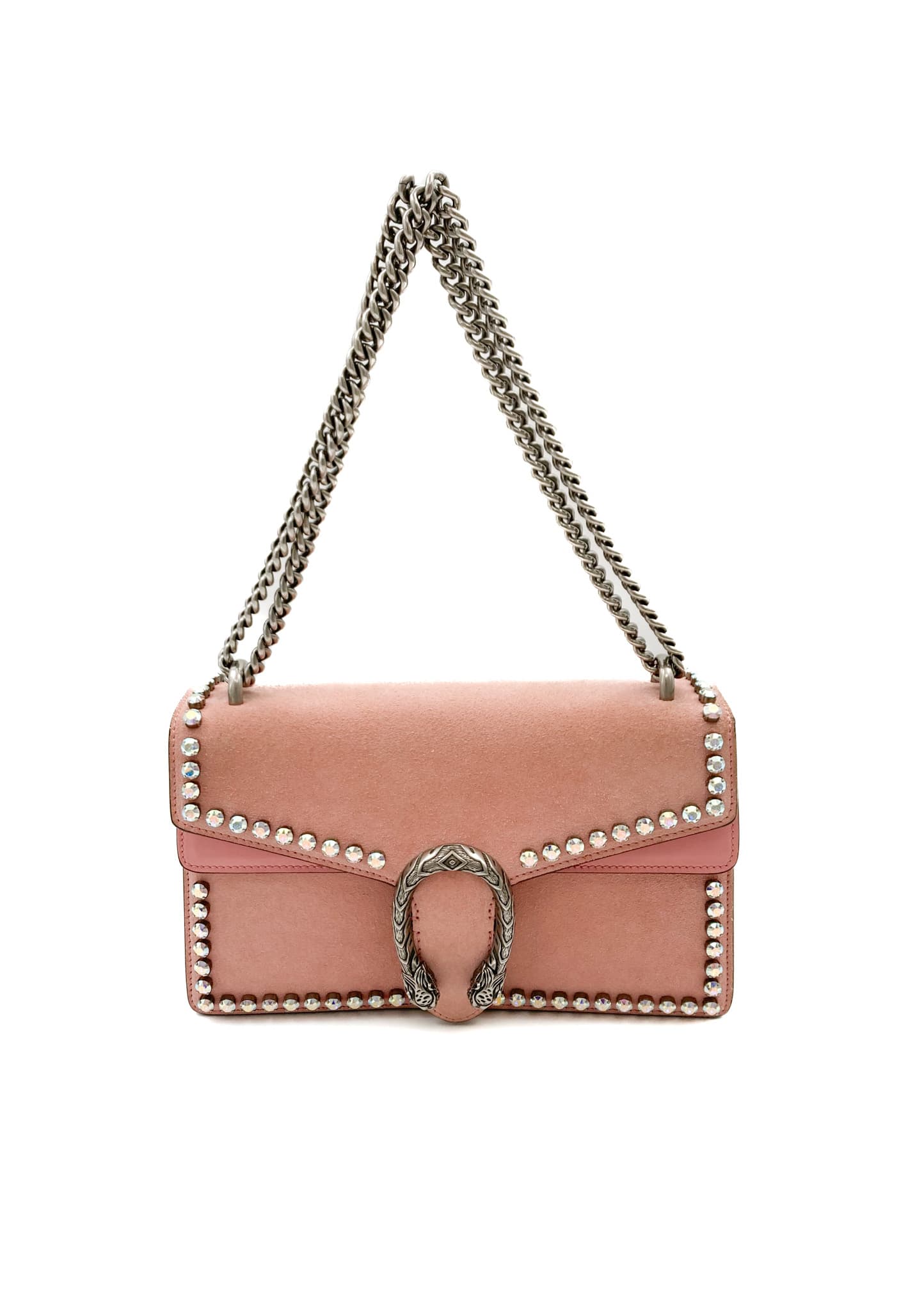Gucci Pink Suede Dionysus Crystal Bag
