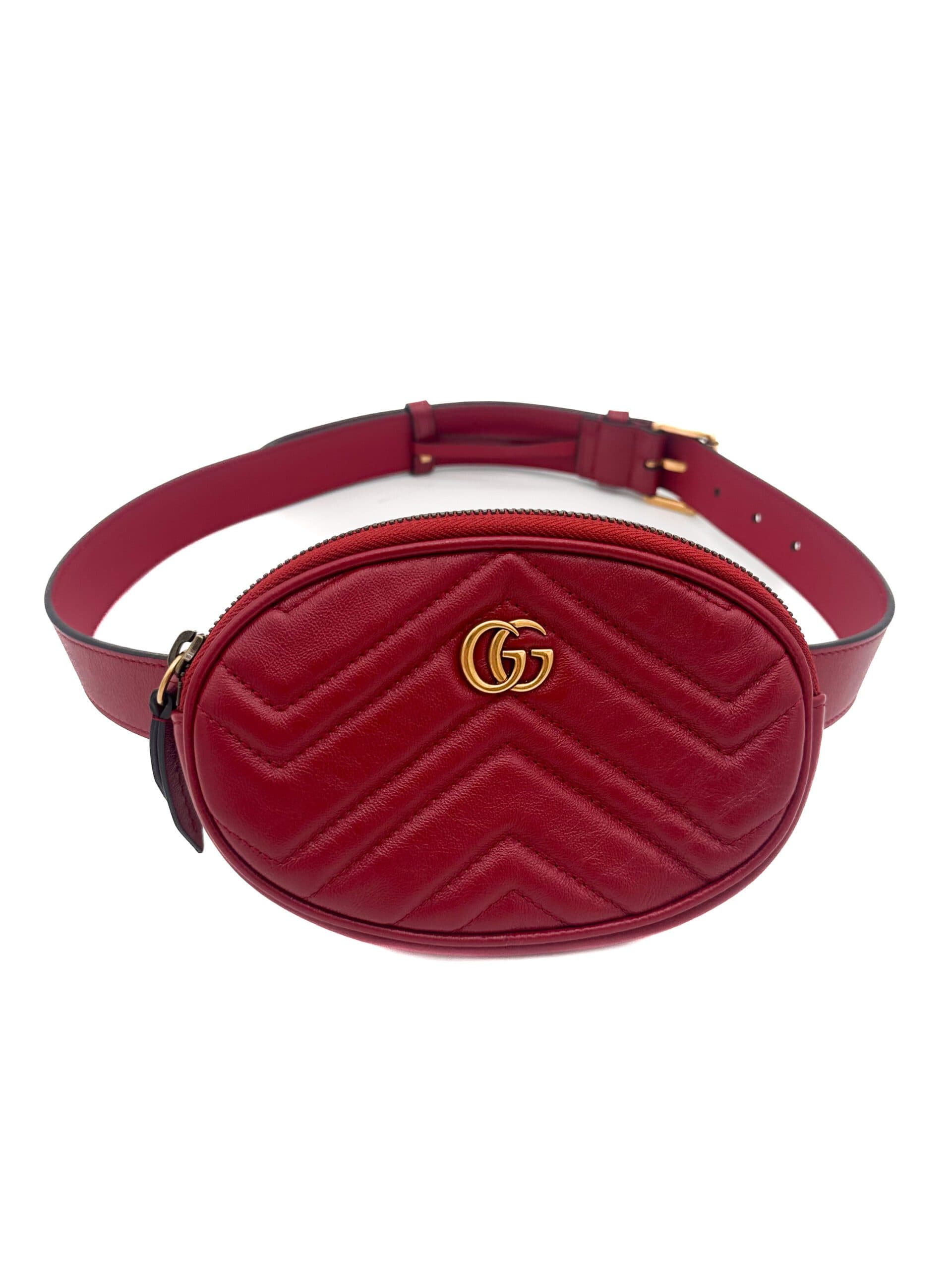 Gucci Red Marmont Belt Bag