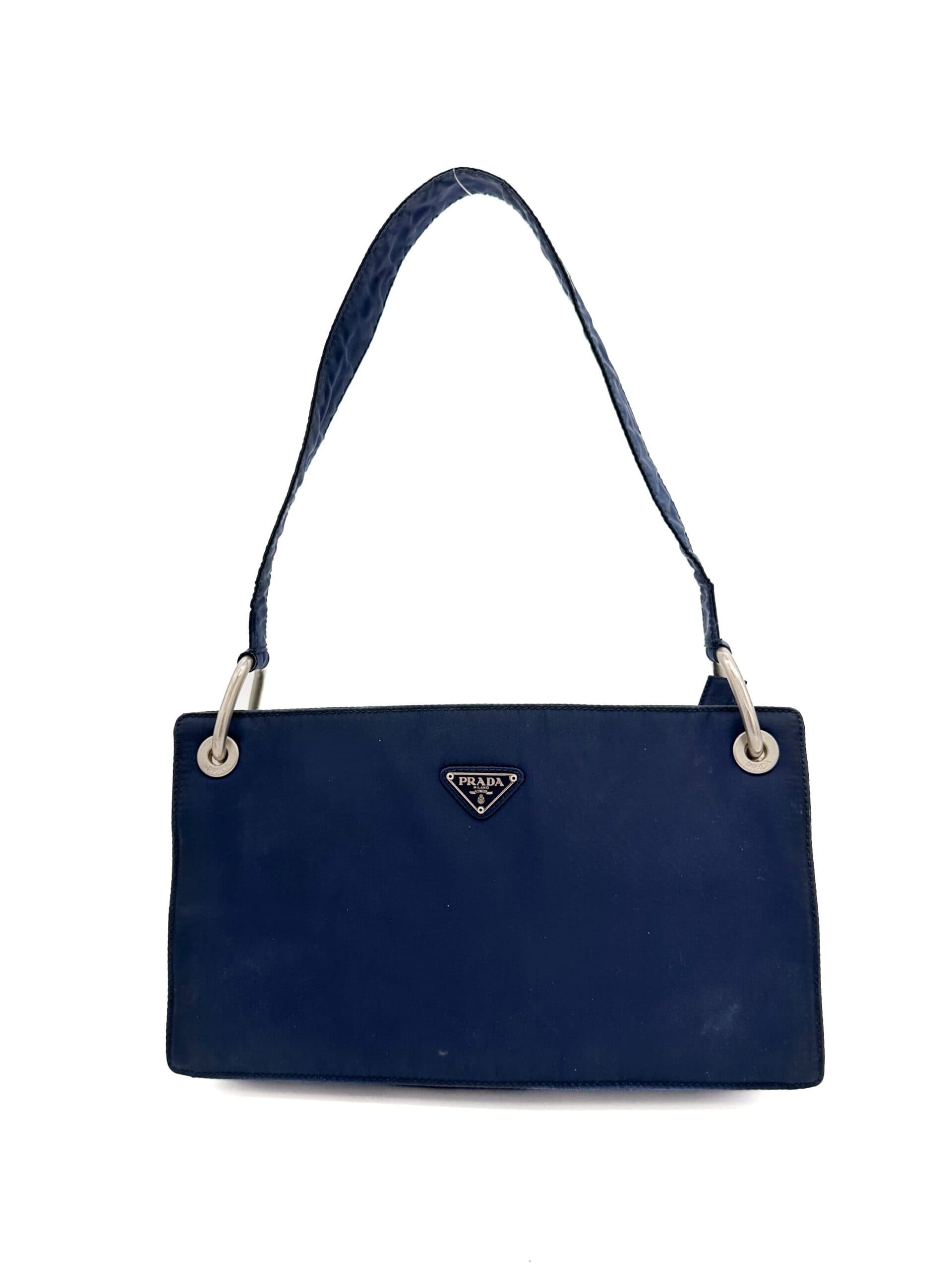 Prada Dark Blue Nylon Shoulder Bag