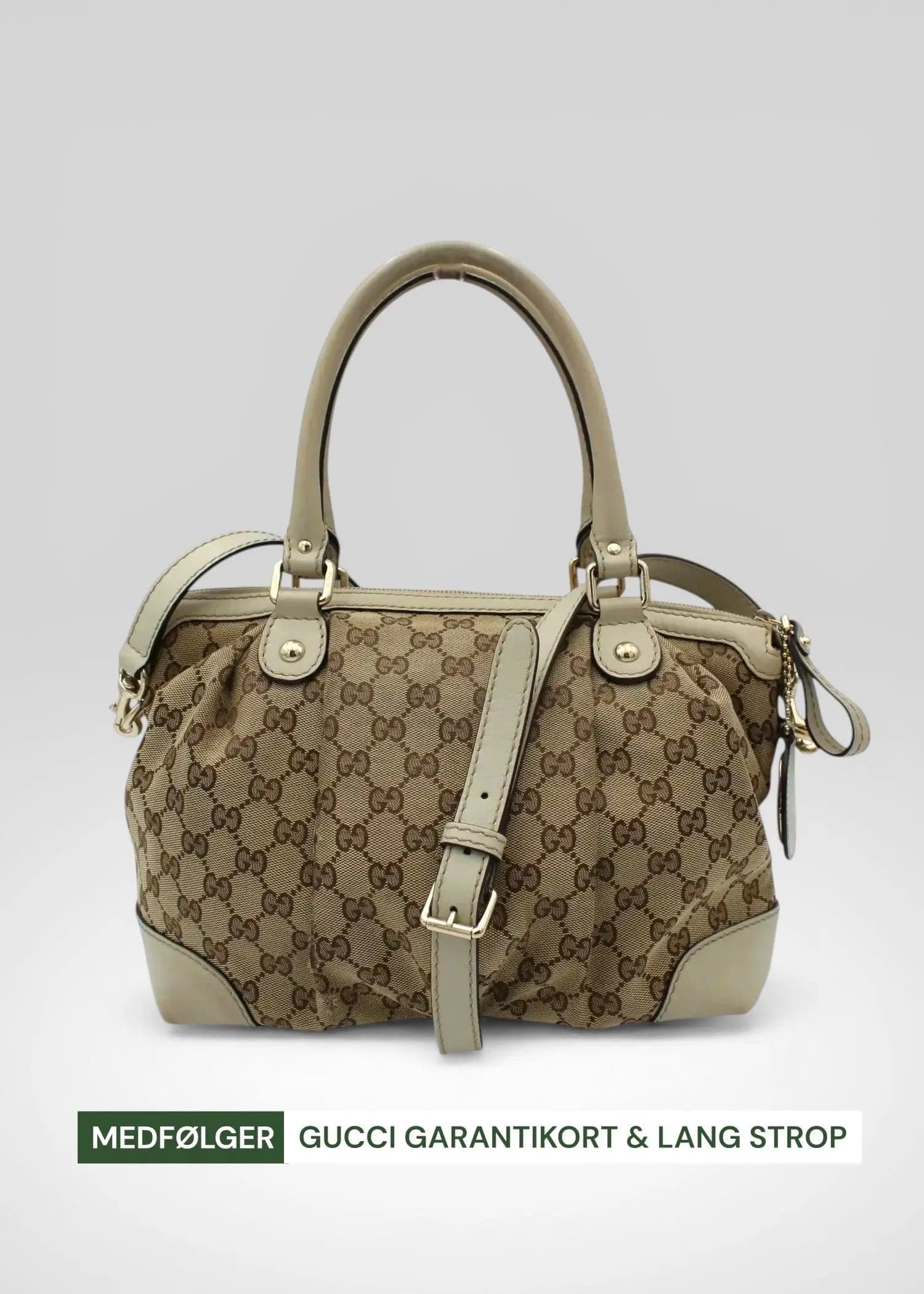 Preloved | Gucci GG Monogram Håndtaske & Crossbody med Hvid Læder
