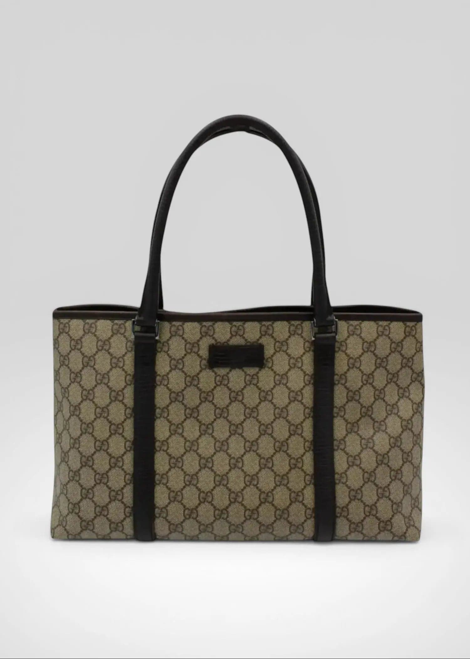 Preloved | Gucci GG Monogram Totebag med Brun Læder